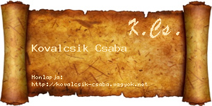 Kovalcsik Csaba névjegykártya