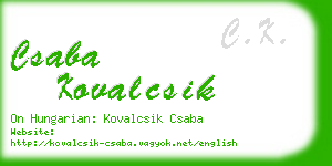 csaba kovalcsik business card